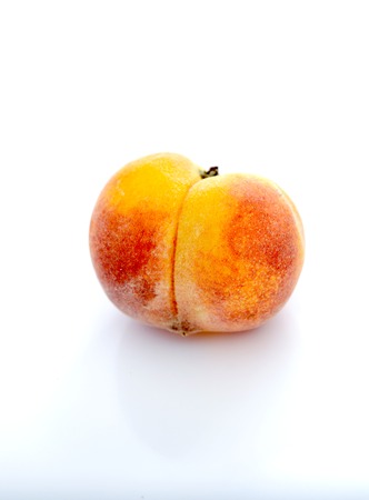 Peach. Fruit isolated on white backgroundの写真素材
