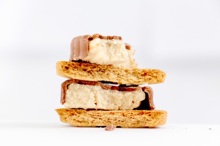 Chocolate cookie on white background, image of aの写真素材