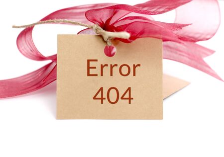 red ribbon and a brown paper with text on it,image of aの写真素材