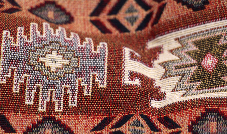 colorful geometric shapes of a carpet, top viewの写真素材