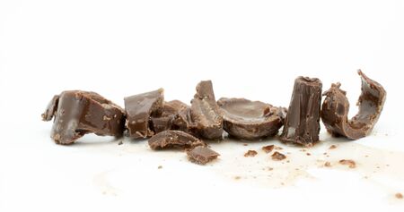 Candy with sweet cherry,chocolate and syrup liquors on a white background.