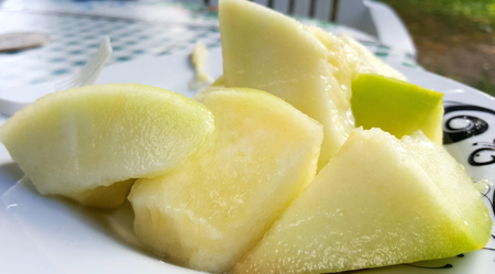 slices of a juicy melon, image of a