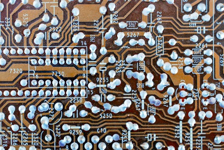 old brown printed circuit board