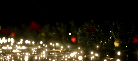 abstract bokeh lights on black background imageの写真素材
