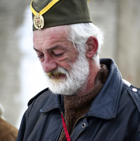 VEVCANI, MACEDONIA - 13 JANUARY , 2019: General atomosphere with dressed up participants at an annual Vevcani Carnival, in southwestern Macedonia,imageのeditorial素材