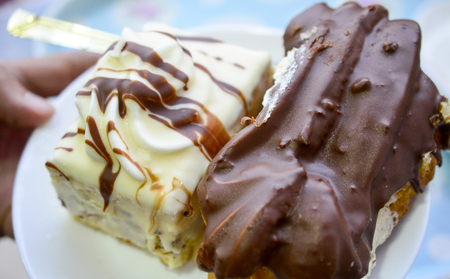 sweet cake served in a plate, image of a