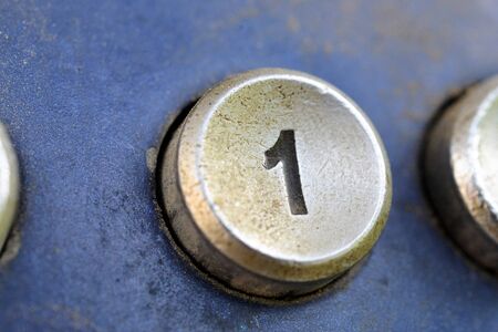 old public phone dirty buttons imageの写真素材