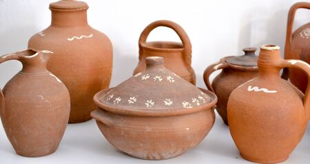 old handmade pottery from macedonia, imageの写真素材