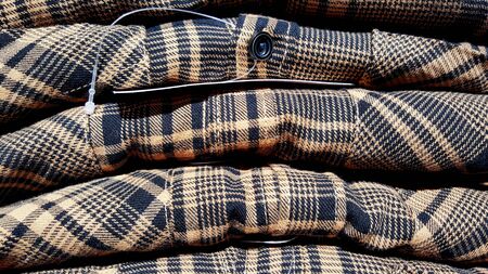 woolen warm winter clothes for sale in a retail store.の写真素材