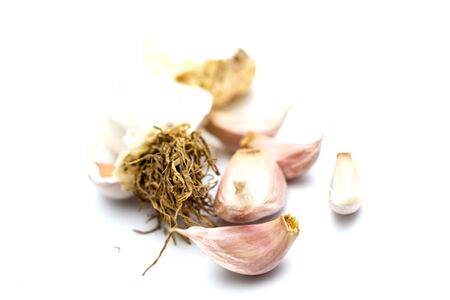 garlic on white background image of aの写真素材