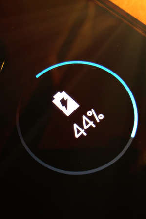 battery indicator level on a smartphone screenの写真素材
