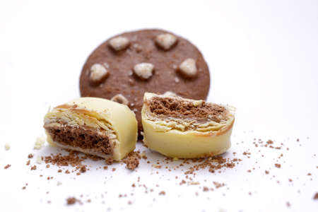 Chocolate cookies isolated on white back ground image