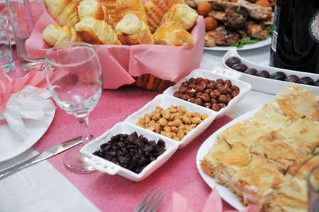 various catering food on a table imageの写真素材