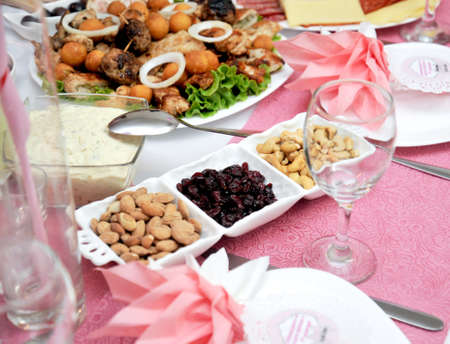 various catering food on a table imageの写真素材