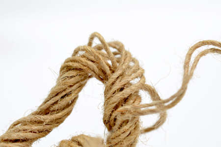rope on white background ,close up shot.