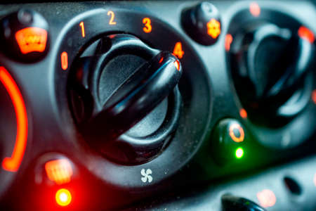 heater and fan control panel and in a modern car