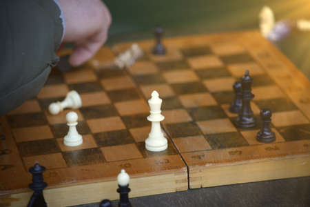 Man playing chess outdoor