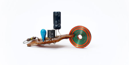 element of small electronic device on white.