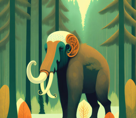Elephant in the forest. Vector illustration of a wild animal.の素材