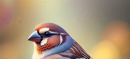 Beautiful waxwing bird on blurred background with bokeh effectの素材