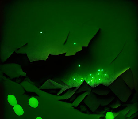 abstract dark green background with some smooth lines and highlights in itの素材