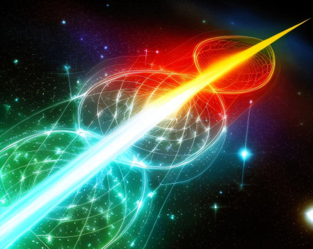 Abstract space background with stars and nebula, computer-generated image.の素材