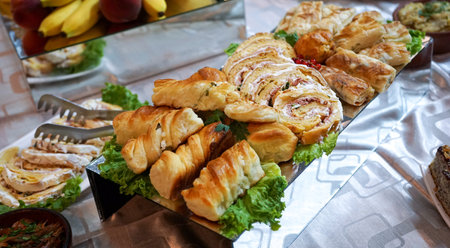 Homemade salty catering food,vasious itemsの写真素材