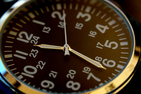 Close up of wrist watch ,details, time concept.の写真素材