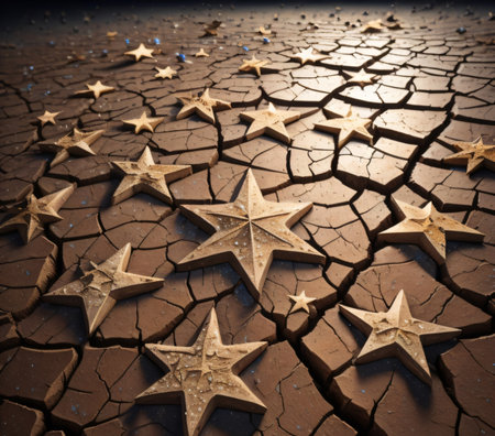 Dry cracked earth. Concept of climate change.の写真素材