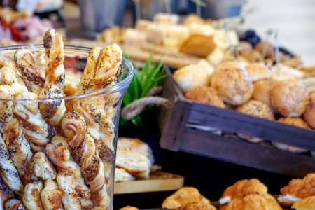 bakery, catering food on some festive event, party or wedding reception