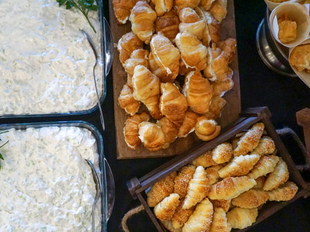 catering food on some festive event, party or wedding receptio.の写真素材