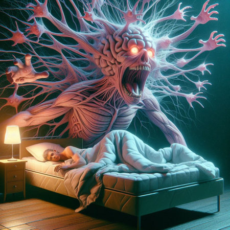 Fractal monster in the bedroom. 3d render illustration.の素材