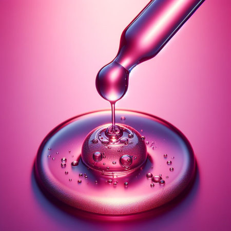 Pouring liquid from pipette. 3D illustration. Abstract background.の素材