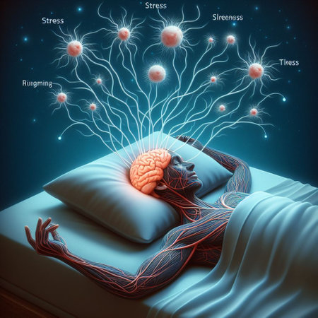 Human brain and neurons in the human body. 3D illustration.の素材