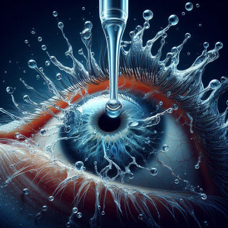 Eye and water splash. 3d rendering, 3d illustration.の素材