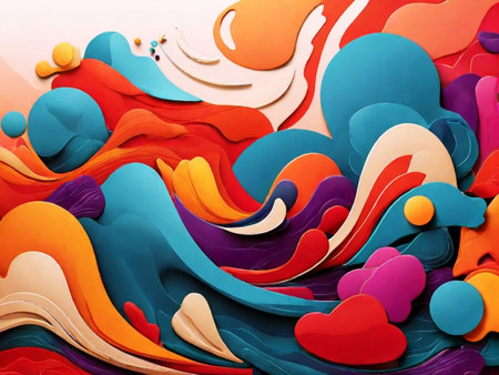 Colorful abstract background. 3d rendering, 3d illustration.の素材