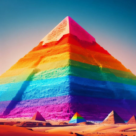 Egypt pyramids in Giza, Cairo, Egypt. Retro styleの素材