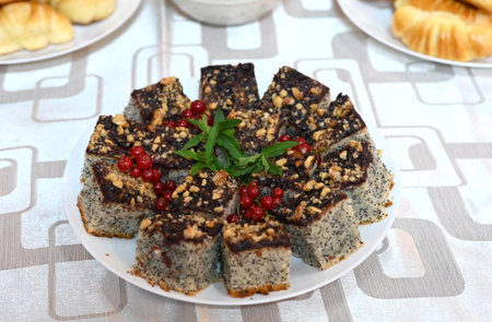 table with snacks, catering for a wedding, various catering foodの写真素材