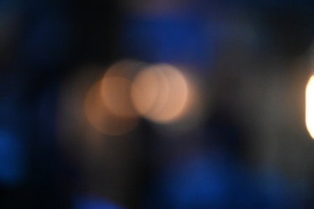 City lights at night bokeh soft light abstract background.