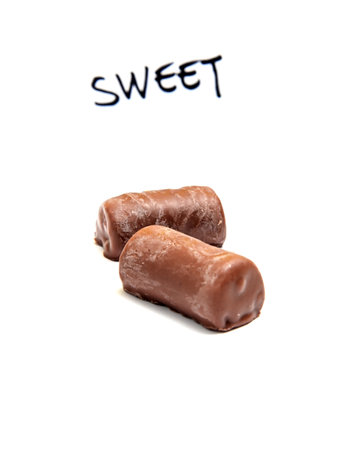 image of chocolate sweet food on white background.の写真素材