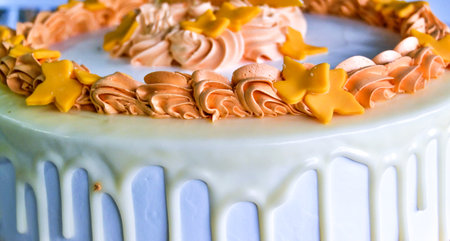 image of birthday cake, celebration and sweet food theme,の写真素材