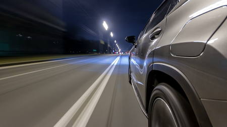 timelapse Driving at high speed through the streets timelapse drivelapse hyperlapse. View from side...