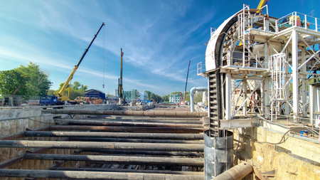Construction of a new circular metro line. Russia, Moscow hyperlapse timelapse 4K