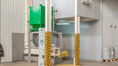 Electrical mill machinery and elevator for the production of seeds timelapse. Grain equipment....