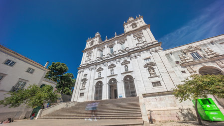 Exterior of the Monastery of St. Vicente de Fora in the city of Lisbon in Portugal timelapse hyperlapse.の写真素材