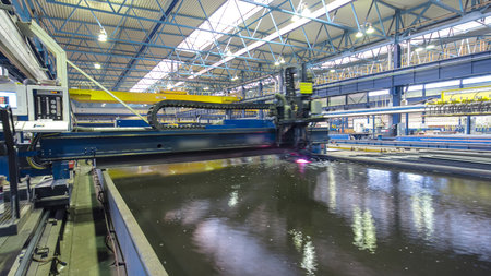 Industrial Laser cutting processing timelapse hyperlapse manufacture technology
