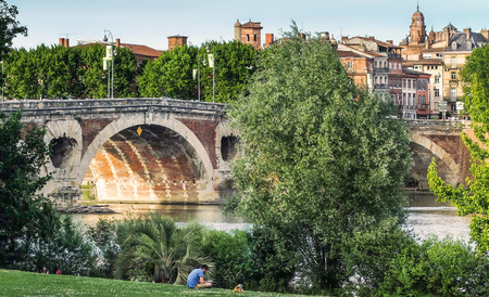 park and gardens,great for relaxing on afternoons and weekends view of Pont Neuf bridge and Rue Metz.のeditorial素材