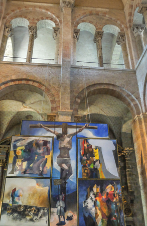 Beautiful ornate religious art at the largest Romanesque church in France, this monumental church is listed as World Heritage status by UNESCOのeditorial素材