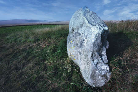 Ancient Neolithic stones at the historic landmark dating back to 3650 years BC,situated in the southwest of England near the town of Avebury.の写真素材