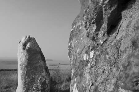 Ancient Neolithic stones at the historic landmark dating back to 3650 years BC,situated in the southwest of England near the town of Avebury.の写真素材